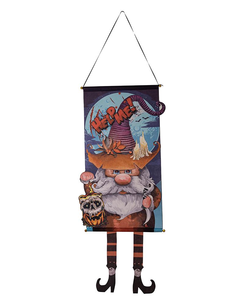 1pc Halloween Cartoon Character Gnome Graphic Hanging Flag Front Door Decoration