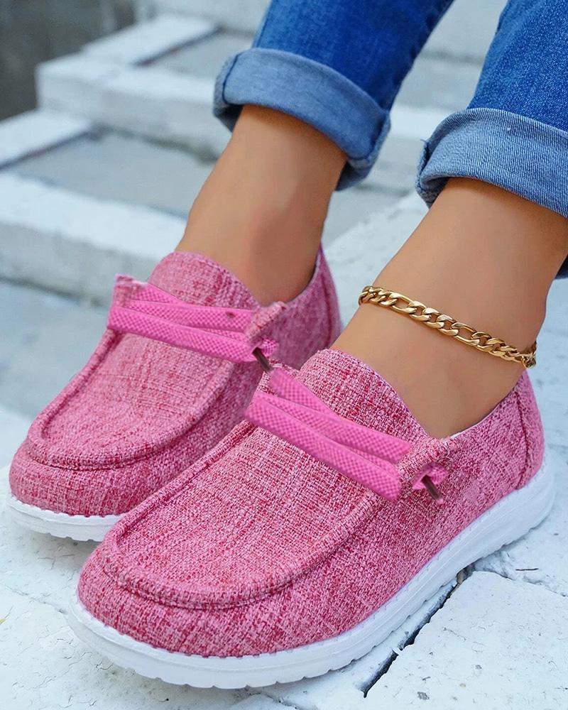 Lace-up Square Toe Casual Loafers