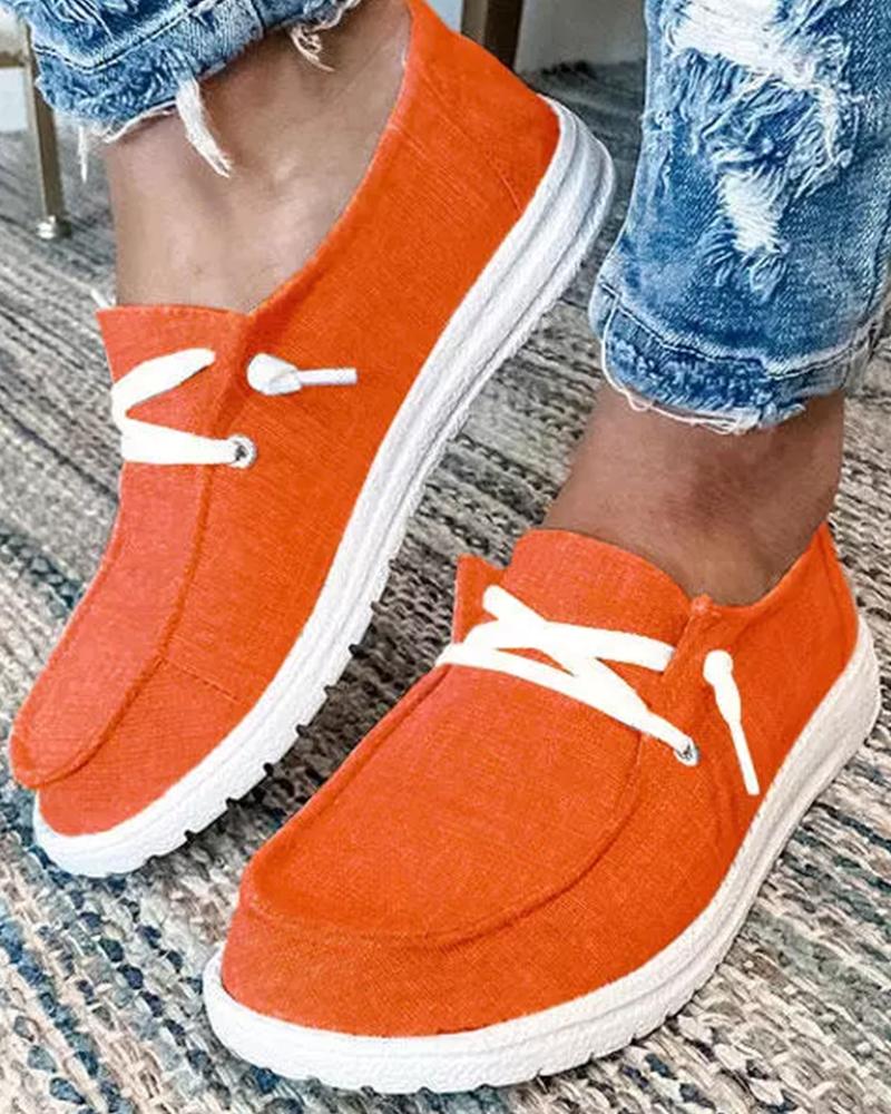 Lace-up Slip-on Canvas Sneakers