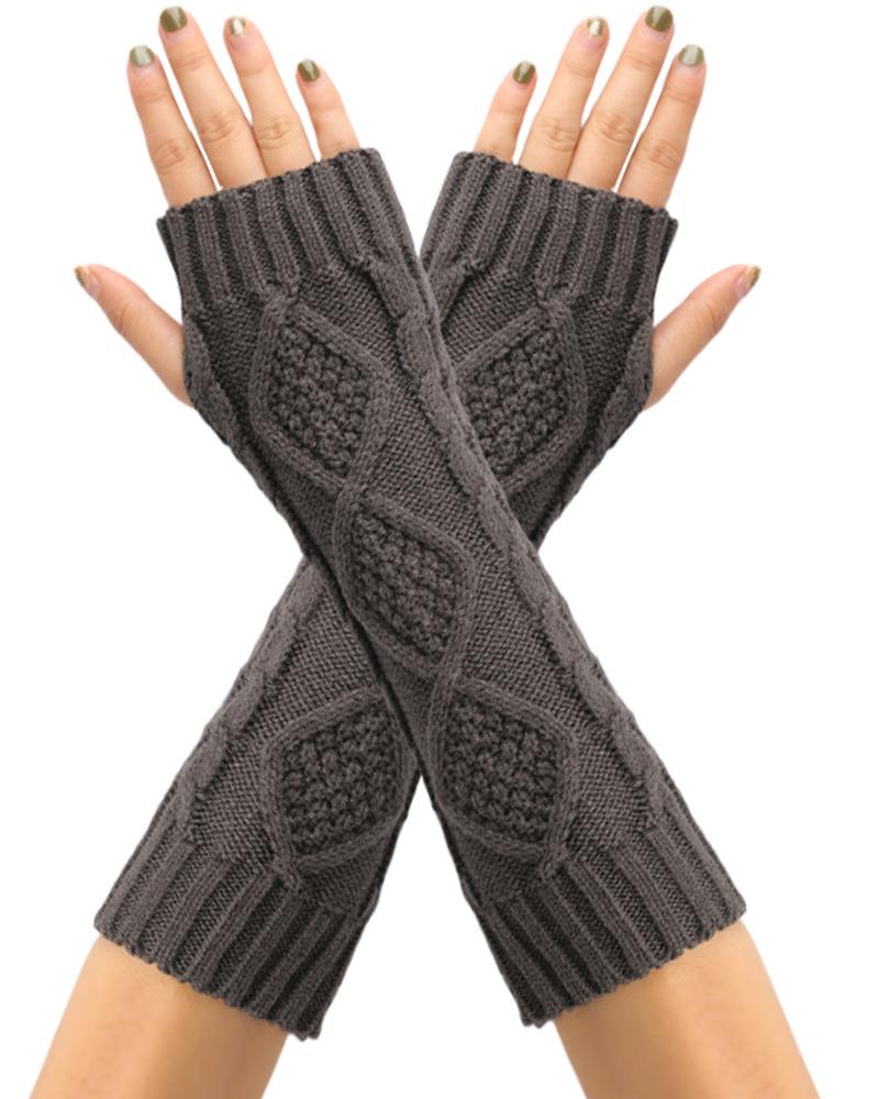 1Pair Knit Fingerless Gloves