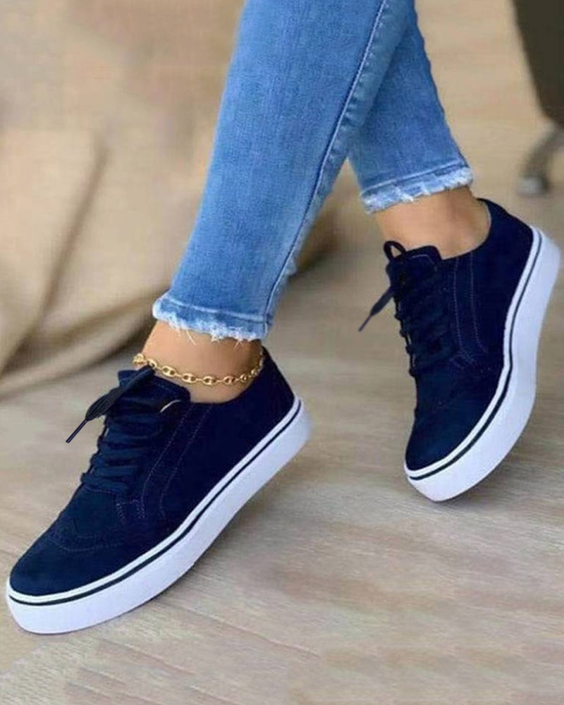 Hollow Out Lace-up Sneakers