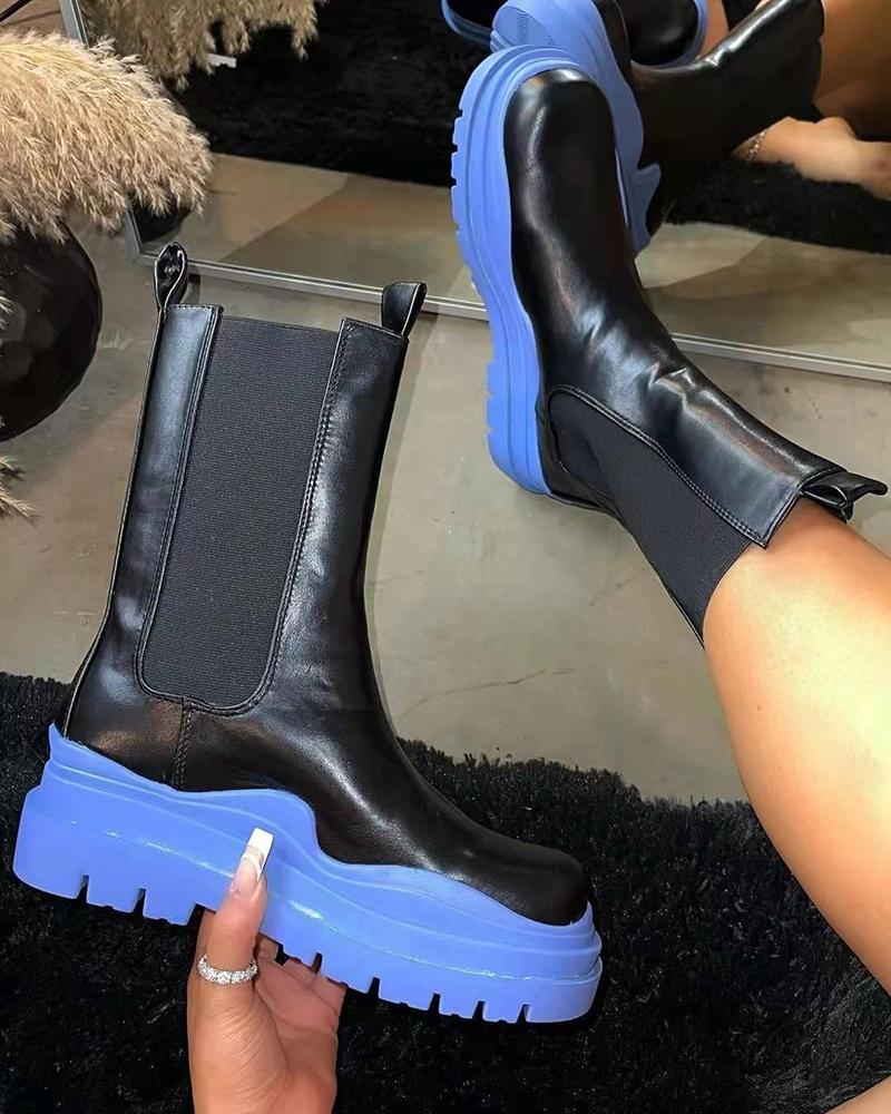 Platform Round Toe Martin Boots
