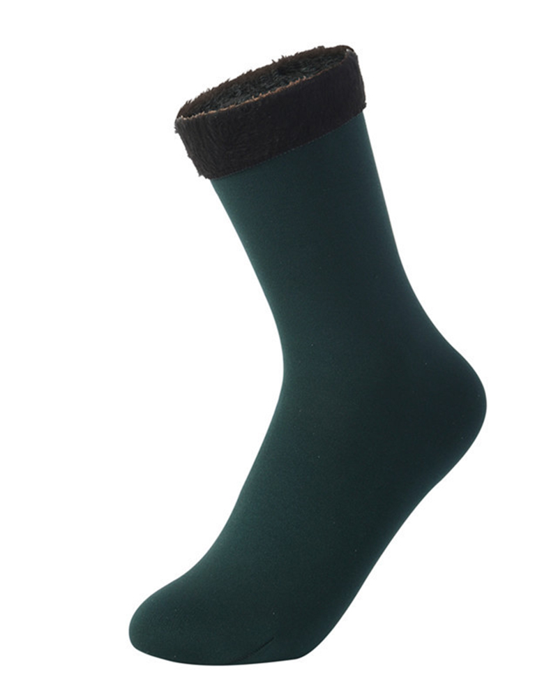 5Pairs Fleece Lined Winter Thermal Crew Socks Set