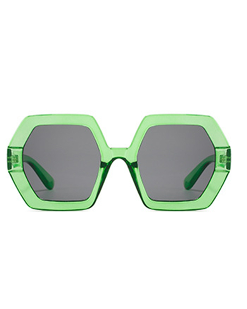 1Pair Geometrical Frame Ombre Sunglasses