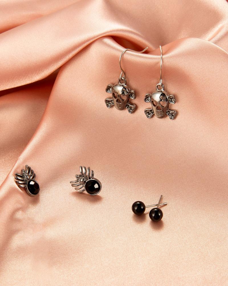 3pairs Halloween Mixed Pattern Earring Set