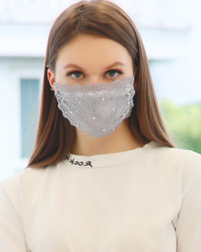 Lace Pearl Dust-proof Face Mask