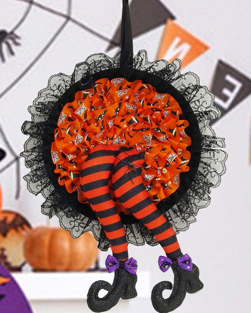   ChicMe Halloween Wreath Home Decor Front Door Hanging Clown Garland Halloween Party Decor Wall Prop Ornaments
