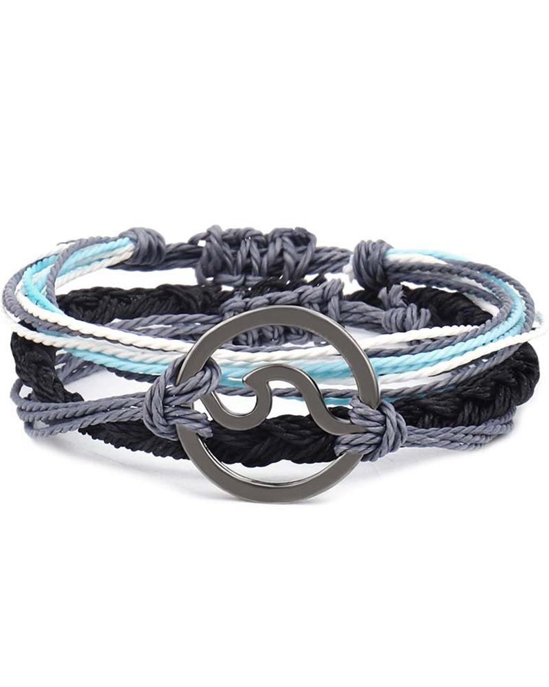 3pcs Bohemian Colorblock Braided Bracelets Set