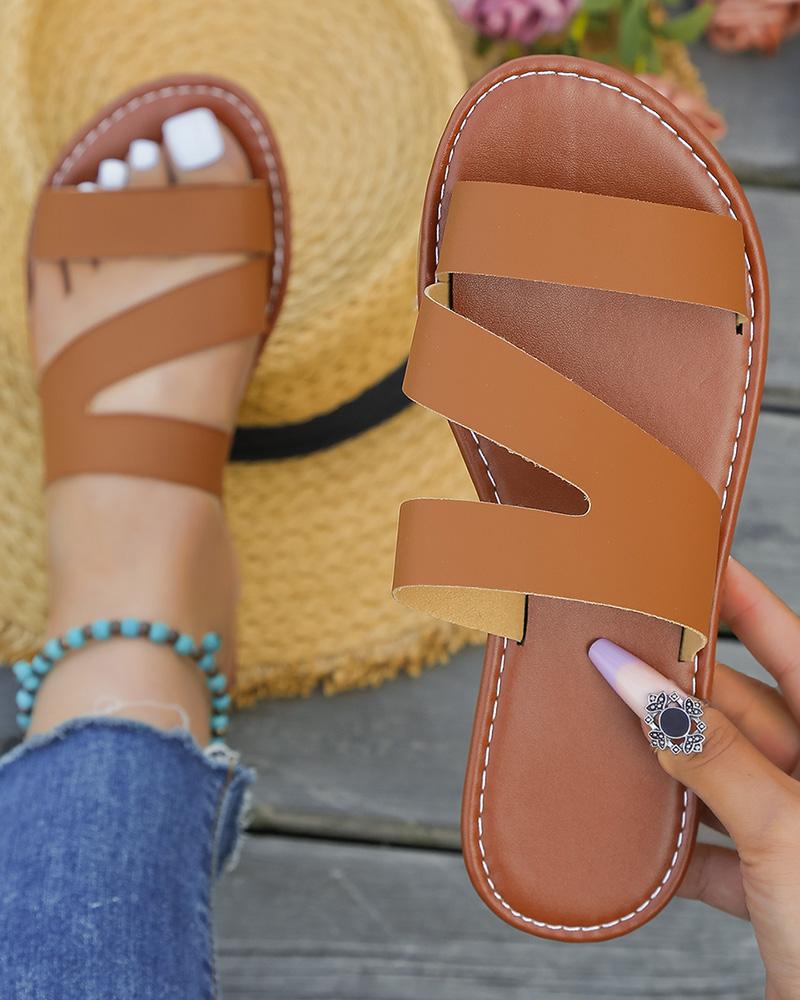Round Open Toe Summer Beach Slippers