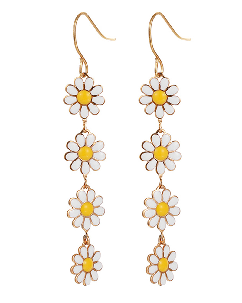 1Pair Vintage Daisy Hook Drop Earrings