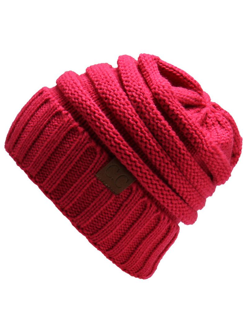 Women's Beanie Slouchy Street Dailywear Casual Pure Color Work Fall Winter Knit Hat