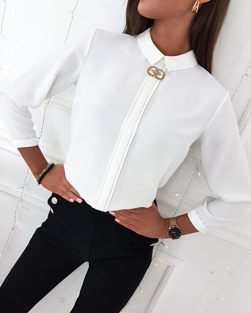 Plain Long Sleeve Casual Shirt