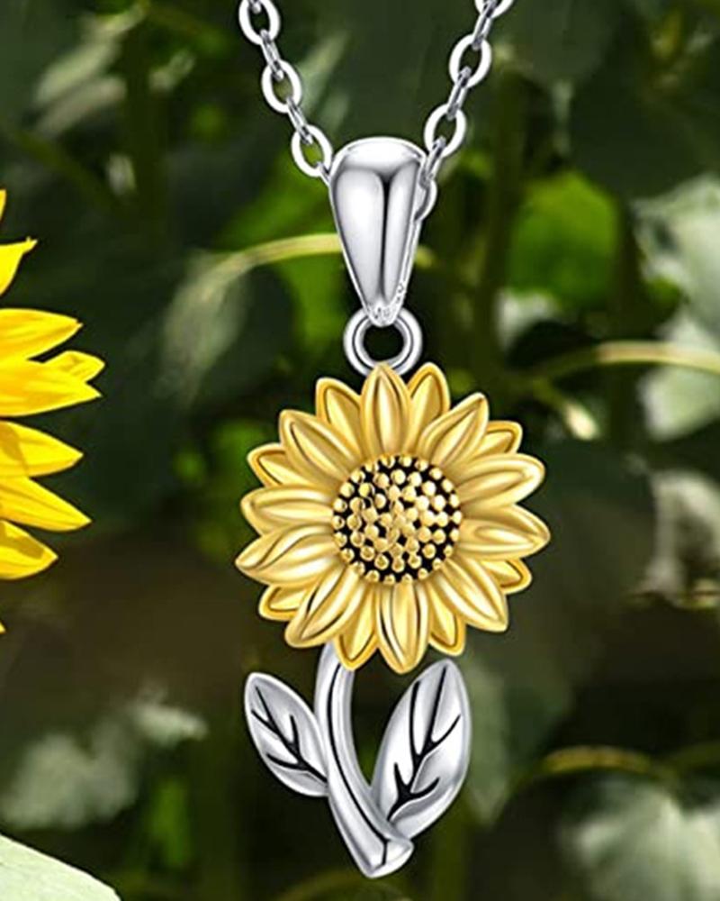 1pc Mother's Day Gift Sunflower Shaped Pendant Necklace