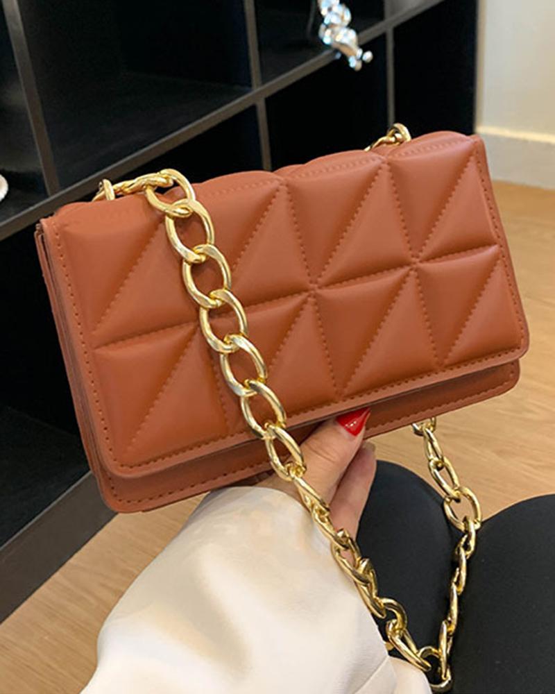 Flap Chain Strap Quilted Mangetic Shoulder Bag