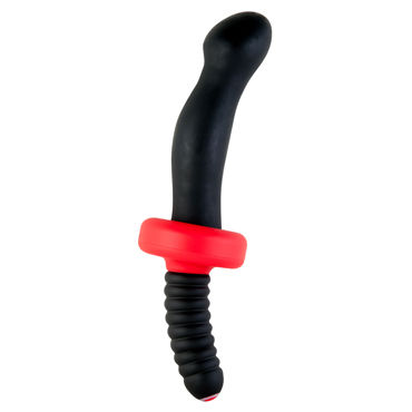 ToyFa Black&Red Анальный вибратор 16.5 см, черный С удобной рукояткой