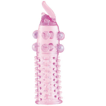 Насадки на пенис  Condom-Shop Toyfa насадка, розовая С шариками и шипами