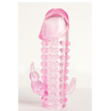Насадки на пенис  Condom-Shop Toyfa насадка, розовая Стимуляция клитора и ануса, с бугорками