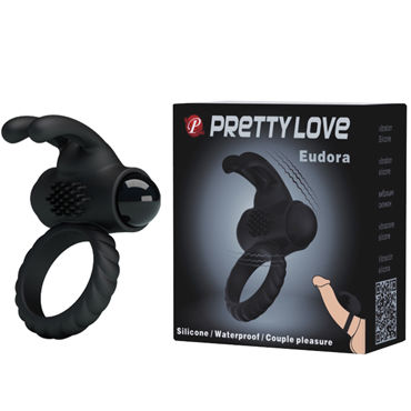 Кольца с вибрацией  Condom-Shop Baile Pretty Love Eudora, черное Эрекционное виброкольцо со стимулятором клитора