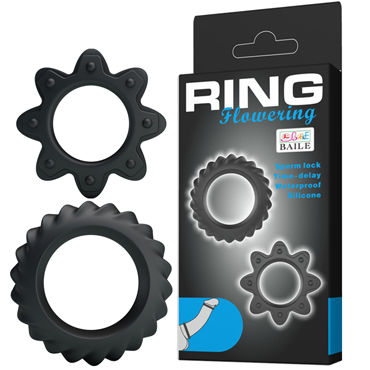 Baile Baile Ring Flowering, черный Набор ребристых эрекционных колец