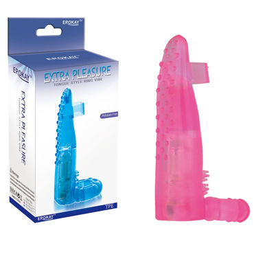 Насадки на пенис  Condom-Shop Erokay Extra Pleasure Tongue Style Ring Vibe, прозрачная Насадка на пенис в форме языка