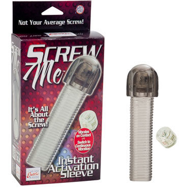 Насадки на пенис  Condom-Shop California Exotic Screw Me Instant Activation Sleeve Вибронасадка с увеличенной головкой