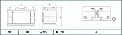 Аккумулятор EXIDE EG1102 110 Ач 750 А 349x175x235 мм 0 (-+) обратная