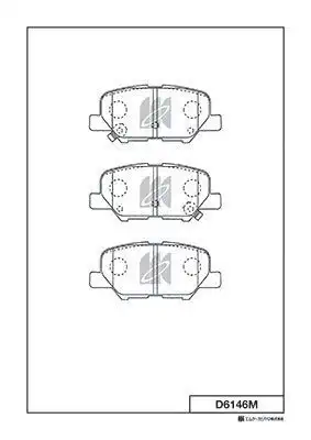 D6146M колодки дисковые задние!\ Mazda 6, Mitsubishi Outlander 2.0/2.4i/2.2D 12>