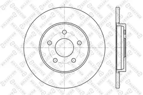 Тормозной диск STELLOX 6020-2551-SX невентилируемый задний мост