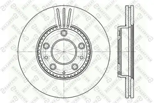 Тормозной диск STELLOX 6020-3245V-SX вентилируемый передний мост