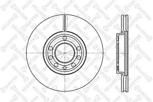 Тормозной диск STELLOX 6020-3645V-SX вентилируемый передний мост