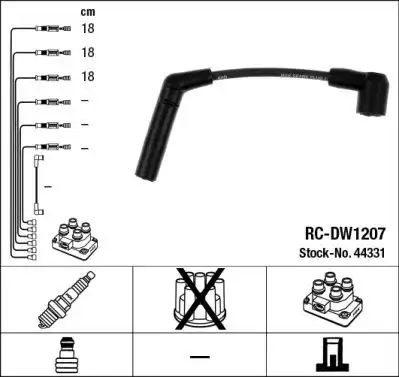 RC-DW1207 к-кт проводов!\ Chevrolet Matiz/Spark, Daewoo Matiz 0.8i 05>