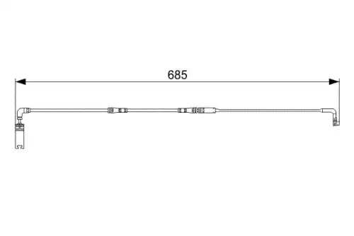 QBWS0219=23025F [34356776422] !датчик износа колодок зад.\ BMW 5 E60 all 03> L=685