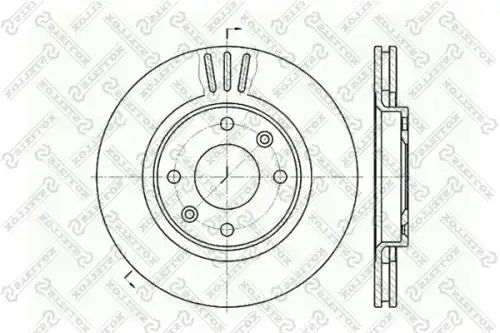 Тормозной диск STELLOX 6020-1929V-SX вентилируемый передний мост