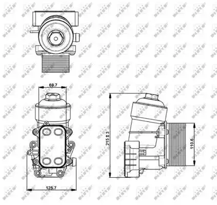 радиатор масляный!\ Audi A1/A3/A4/A6/Q3/Q5 07>, VW Golf VI/Passat 11>