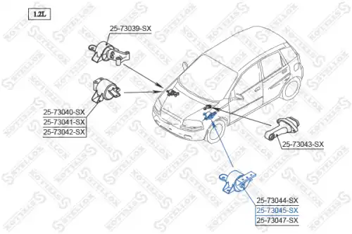 подушка ДВС левая! МКПП\ Daewoo Kalos 1.4 SOHC MPI 02>