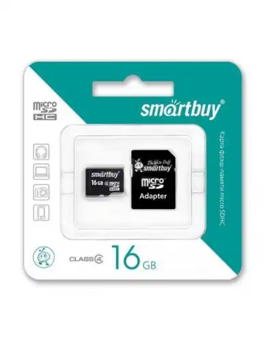 карта памяти MicroSD ! 16GB Smart Buy Class 10 +SD адаптер\