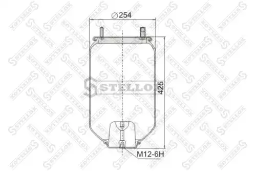 пневмоподушка без стакана. !1шп.M12 1шп-шт.M12/20 Н:1отв.M12 \ROR,Weweler