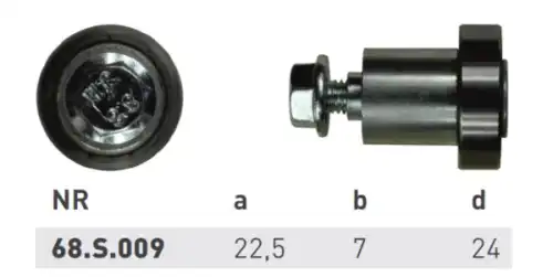 ролик сдвижной крыши !D=24mm H=7mm, под болт \