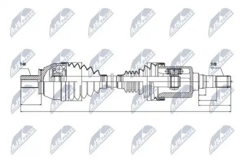 Валы приводные в сборе  Армтек привод левый! 591mm\ Volvo V60 10-15/S80/V70 III 2.0T 10>