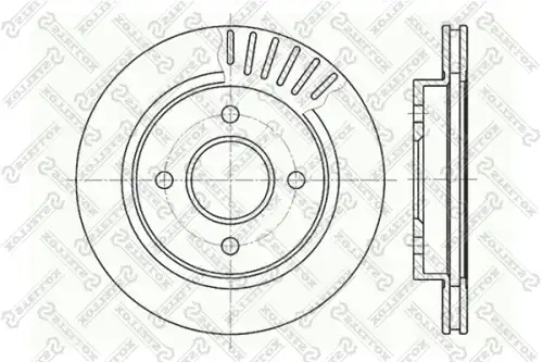 Тормозной диск STELLOX 6020-2535V-SX вентилируемый задний мост