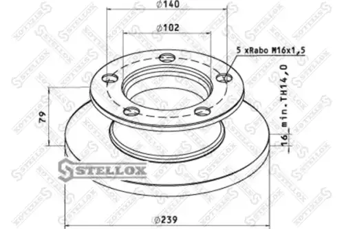 Тормозной диск STELLOX 85-00761-SX невентилируемый передний мост