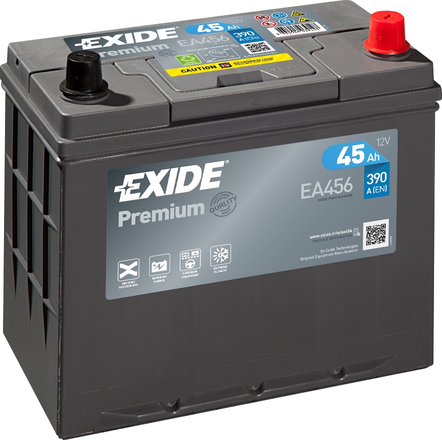 Аккумулятор EXIDE EA456 45 Ач 390 А 237x136x227 мм 0 (-+) обратная