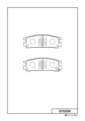 D7020M-01 342 02=Y07-7020M !колодки дисковые з.\ Subaru Legacy 1.8-2.5i 90>/Impreza 1.6-2.0 92-00