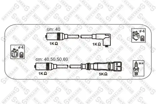 к-кт проводов!\ Audi 80/100 1.6-2.0 84-95