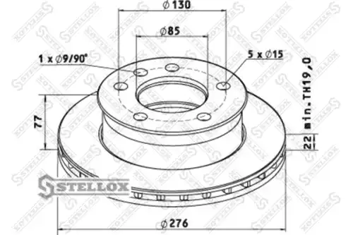 Тормозные диски Тормозной диск STELLOX 85-00730-SX вентилируемый передний мост