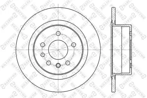 Тормозной диск STELLOX 6020-3621-SX невентилируемый задний мост