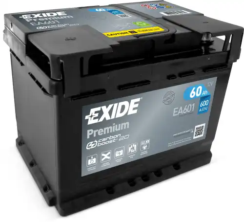 Аккумуляторы для легковых автомобилей  Армтек Аккумулятор EXIDE EA601 60 Ач 600 А 242x175x190 мм 1 (+-) прямая