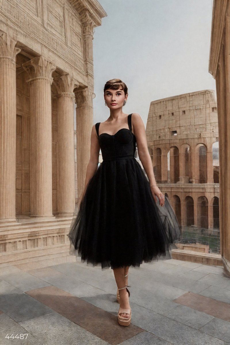 Вечерняя одежда Фатиновое черное платье