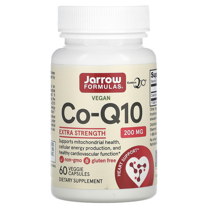 Коэнзим Q10 (CoQ10)  Well Be Jarrow Formulas, коэнзим Q10, 200 мг, 60 вегетарианских капсул