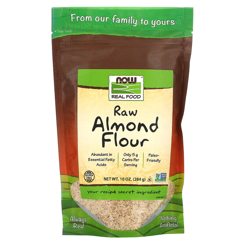   Well Be NOW Foods, Real Food, Raw Almond Flour, 10 унций (284 г)